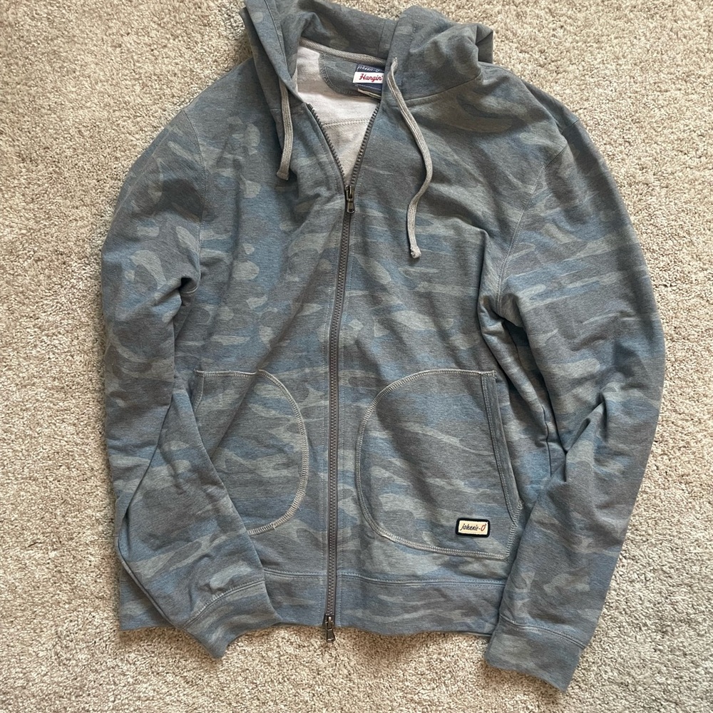 Johnnie-O Men's Blue Camouflage hoodie